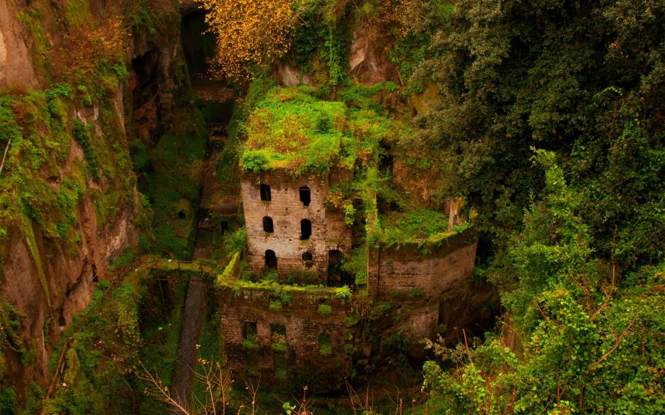 Sorrento, gorge, green house, building, ruins wallpaper,Sorrento HD wallpaper,Gorge HD wallpaper,Green HD wallpaper,House HD wallpaper,Building HD wallpaper,Ruins HD wallpaper,1920x1200 wallpaper