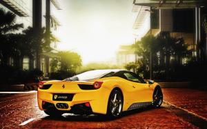 Ferrari cars of yellow color wallpaper thumb