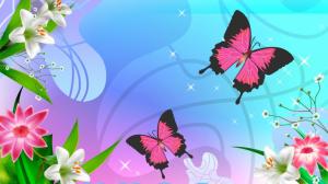 Adoring Pink Butterflies wallpaper thumb