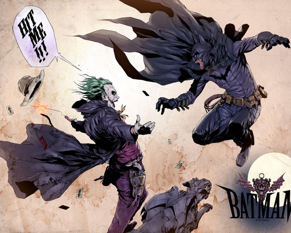 Batman, Joker, Fighting wallpaper,batman wallpaper,joker wallpaper,fighting wallpaper,1280x1024 wallpaper