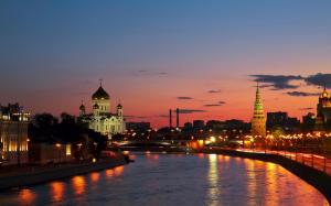 Russia, city, Moscow, river, sunset wallpaper thumb