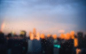 Cityscapes Rain Focus Window Panes HD 1080p wallpaper thumb