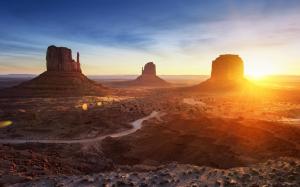 Arizona, Monument Valley, sunset, mountains, desert wallpaper thumb
