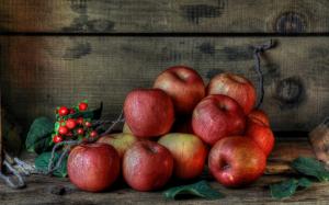Fresh fruits, red apples, berries wallpaper thumb
