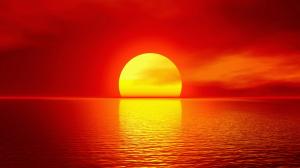 Sunset Ocean Red Reflection HD wallpaper thumb
