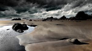 Storm Clouds Over Large Beach wallpaper thumb