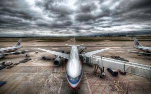 Airport under clouds wallpaper thumb