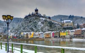 Germany, castle, fort, winter, house, river, snow wallpaper thumb