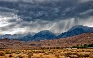 Eastern Sierra, Nevada, mountains, desert, lightning wallpaper thumb