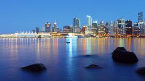 Beautiful Cityscape In Lights Vancouver wallpaper thumb