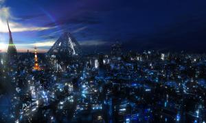 Japan Clouds Cityscapes Night Digital Art Skyscapes Guilty Crown Image Download wallpaper thumb