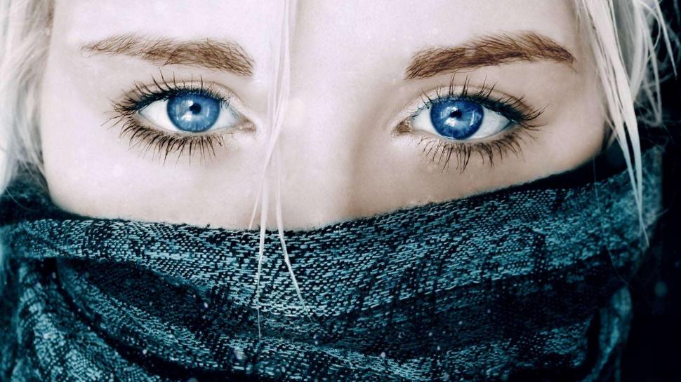 Scarf and blue eyes HD wallpaper,blond HD wallpaper,blue eyes HD wallpaper,eyelashes HD wallpaper,scarf HD wallpaper,1920x1080 wallpaper