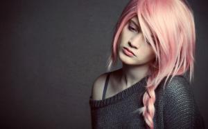 Pretty pink hair girl wallpaper thumb
