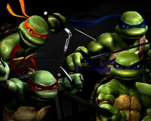 Cartoon, Ninja Turtles, Warriors, Weapons, Green wallpaper thumb