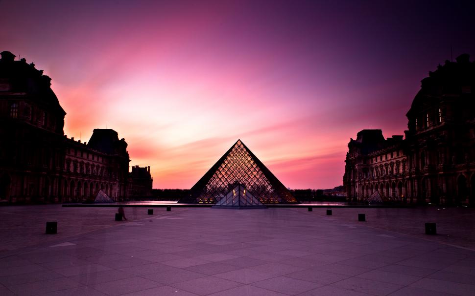 Louvre Museum at Sunset wallpaper,sunset HD wallpaper,louvre HD wallpaper,museum HD wallpaper,2560x1600 wallpaper