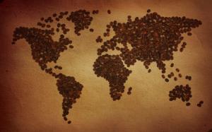 Coffee Beans World Map HD wallpaper thumb