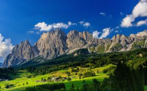 Bavaria, Germany, mountains, village, trees, green, blue wallpaper thumb