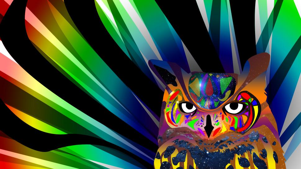 Owl Bird Abstract Colorful HD wallpaper,abstract HD wallpaper,digital/artwork HD wallpaper,bird HD wallpaper,colorful HD wallpaper,owl HD wallpaper,1920x1080 wallpaper