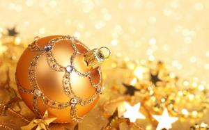 Ball Gold Christmas Stars Glitter New Year Christmas wallpaper thumb