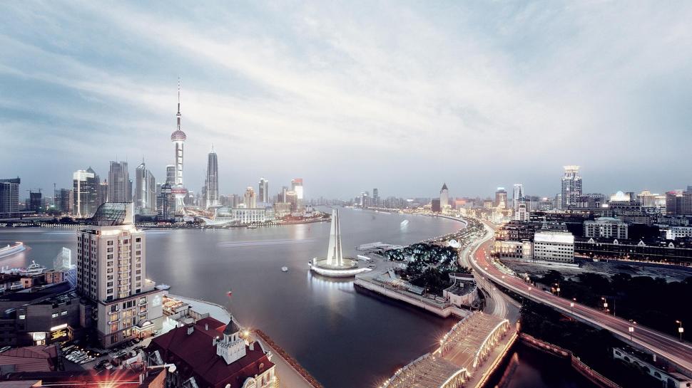 Shanghai Skyline wallpaper,skyline HD wallpaper,shanghai HD wallpaper,travel & world HD wallpaper,1920x1080 wallpaper