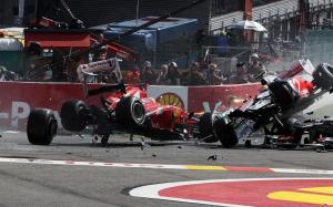 Formula One F1 Race Car Crash Accident HD wallpaper thumb