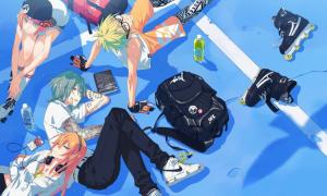 Anime, Skates, Anime Girls, Anime Boys, Headphones, Glasses wallpaper thumb