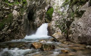 Waterfall River Rocks Stones HD wallpaper thumb