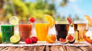 Cocktail, fresh fruit drinks, lime, strawberry, orange, fig, apple wallpaper thumb