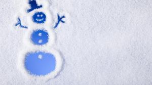 Snowman, Cute, White, Blue, Holidays, Snow, Winter, Celebration wallpaper thumb