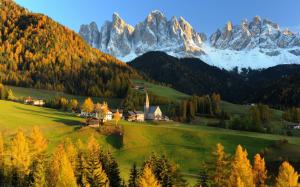 Switzerland, the Alps, mountains, hills, house, autumn wallpaper thumb