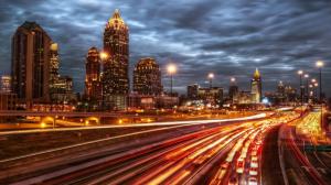 Highway Lights Into Atlanta Hdr wallpaper thumb