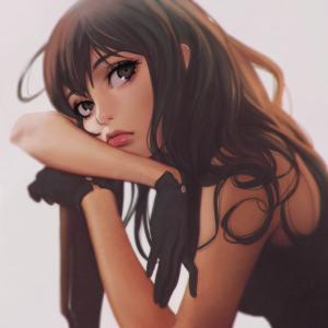black gloves, digital art, anime girl wallpaper thumb