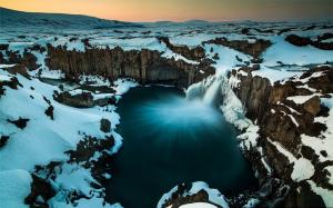 Nature, Landscape, Iceland, Waterfall, Pond, Snow, Winter, Cliff, Cold wallpaper thumb