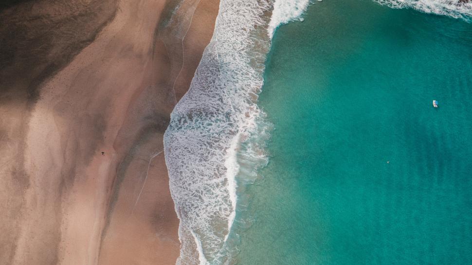 Waves and Beach Seen From Above wallpaper,Scenery HD wallpaper,3840x2160 wallpaper