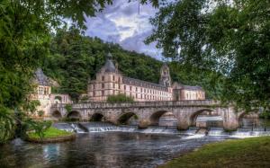 Brantome, Dordogne, France, river, houses, trees wallpaper thumb