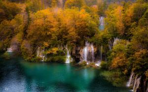 Nature, Landscape, Trees, Forest, Waterfall, Lake, Water wallpaper thumb
