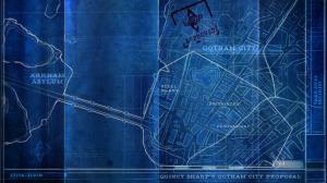 Gotham City Blueprint Blue Batman Batman: Arkham City HD wallpaper thumb