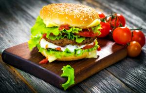 Hamburgers, Fast Food, Tomatoes, Closeup, Food wallpaper thumb