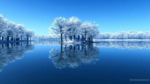 earth reflection desktop nature view winter lake white forest water HD wallpaper thumb