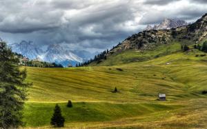 Italy, nature scenery, meadow, Alps, clouds wallpaper thumb