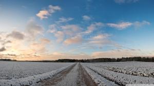 Rural Fields Covered In Snow wallpaper thumb