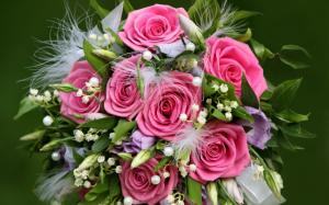 Flowers gift of pink roses wallpaper thumb