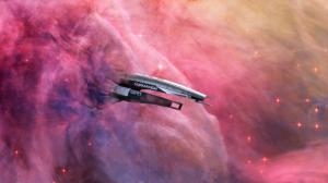 Mass Effect Normandy Nebula Pink Stars HD wallpaper thumb