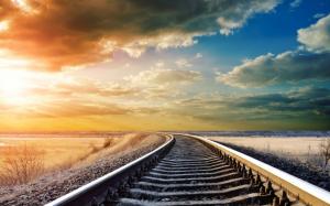 Railway, sunrise wallpaper thumb