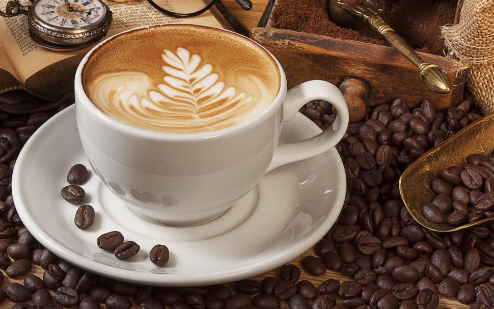 Coffee, Coffee Beans, Cup, Dish wallpaper,coffee HD wallpaper,coffee beans HD wallpaper,cup HD wallpaper,dish HD wallpaper,2560x1600 wallpaper