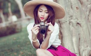 Lovely Asian Girl Camera Nikon wallpaper thumb