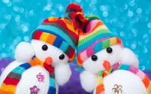 Christmas Cute Snowmen Toys wallpaper thumb