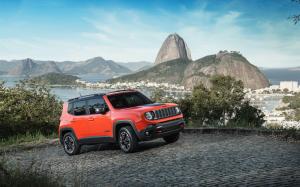 2015 Jeep Renegade red SUV car speed wallpaper thumb