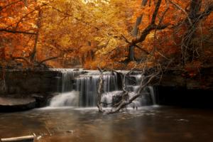 Autumn waterfall and river wallpaper thumb