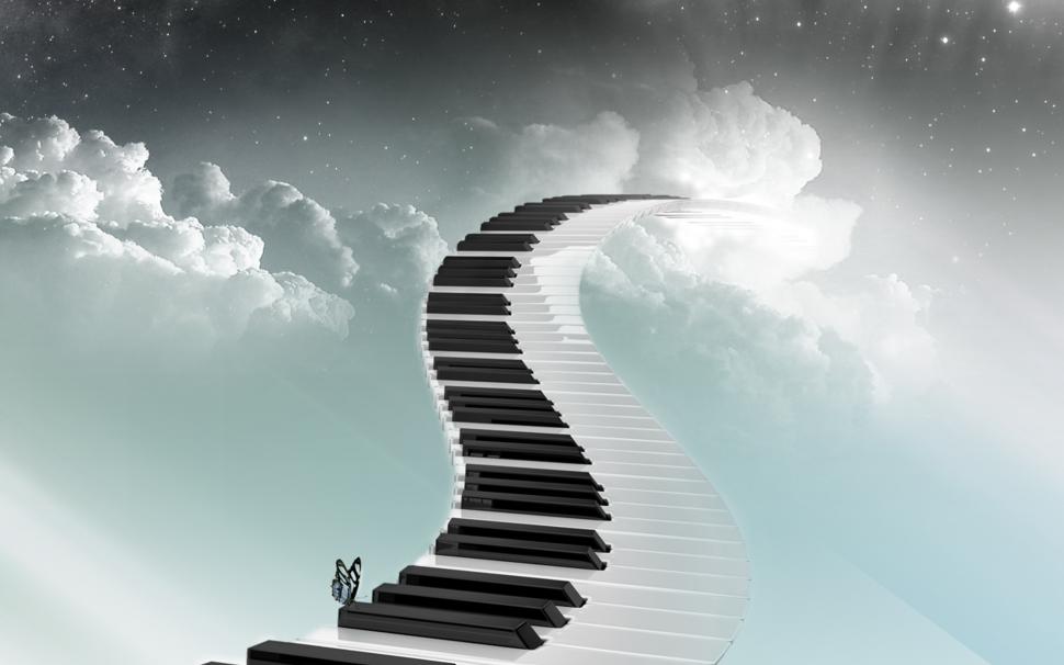 Sky Piano  High Resolution wallpaper,black and white HD wallpaper,music HD wallpaper,pianist HD wallpaper,piano HD wallpaper,1920x1200 wallpaper